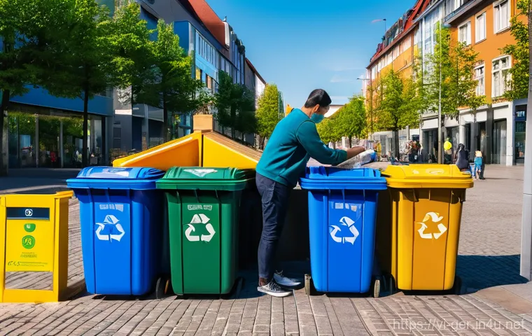독일의 리사이클링 시스템 - Prompt 1: Community Waste Sorting in a German City**